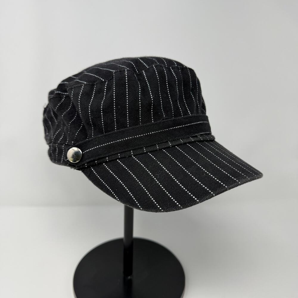 Vintage Black Pinstripe Cadet Cap